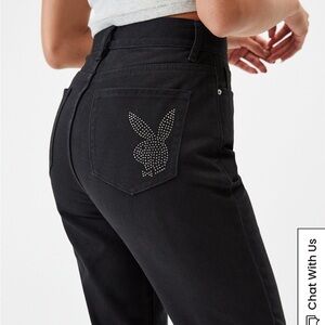 Rhinestone Playboy PacSun Black High Waisted Jeans